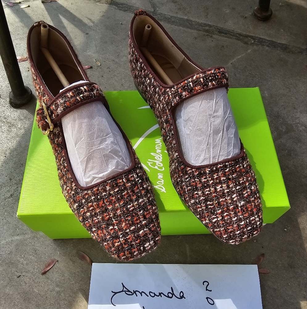 Sam Edelman Brown and Tan Woven Leather Flats